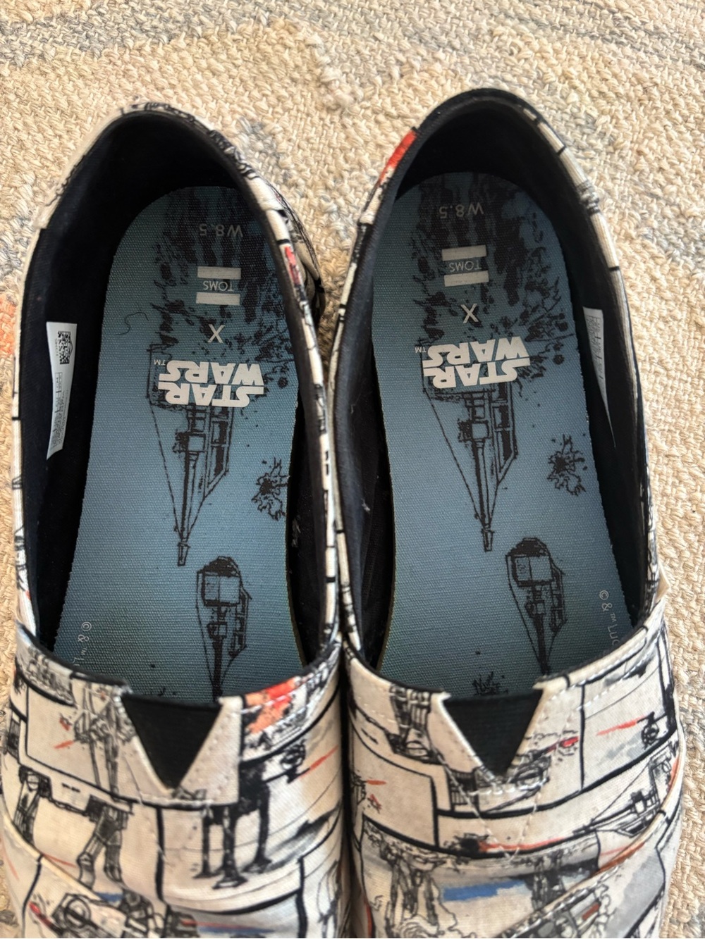 Star Wars AT-AT Toms Alpargata Canvas Shoes - White with Black Print - Picture 4 of 9